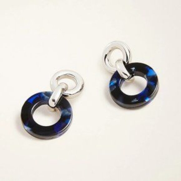 Ann Taylor Blue Tortoiseshell Earrings NWOT!!!!! - Picture 1 of 1